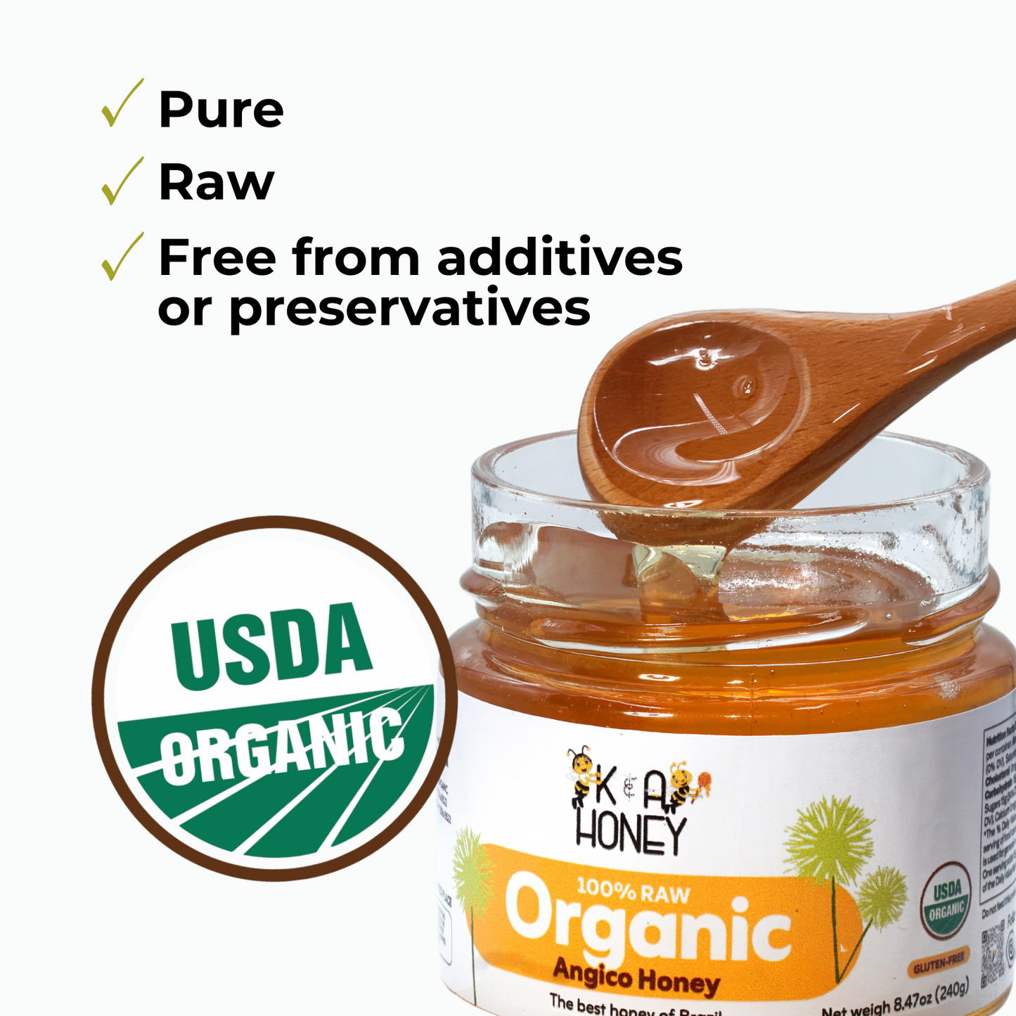 Angico Organic Honey - 8.47 oz