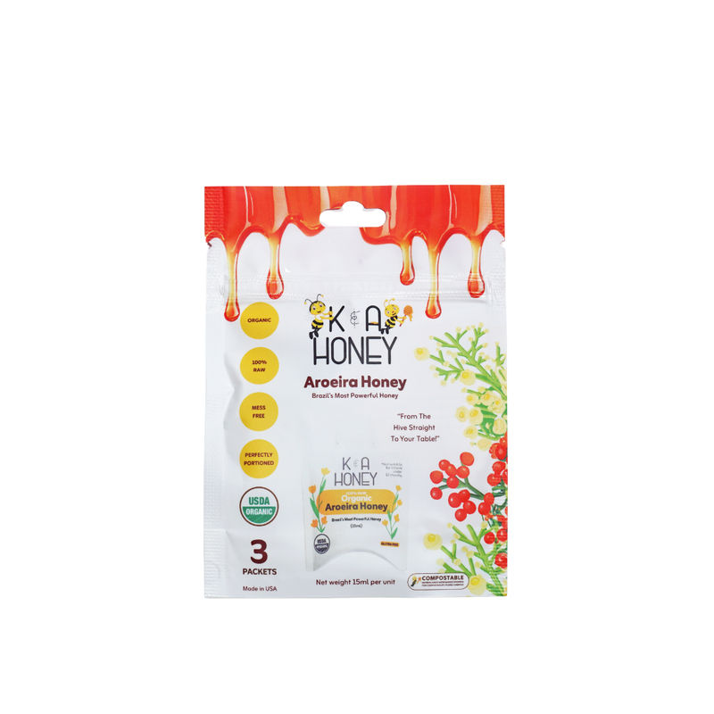 Organic Aroeira Honey Sachets (3 units) — Immune Support Travel Pack $ k&a honey