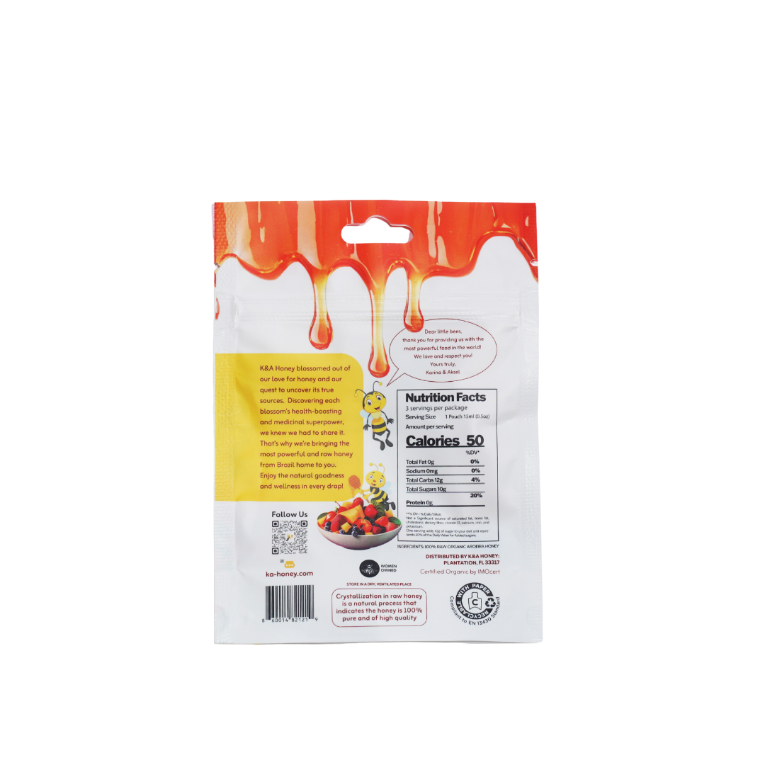Organic Aroeira Honey Sachets (3 units) — Immune Support Travel Pack $ k&a honey