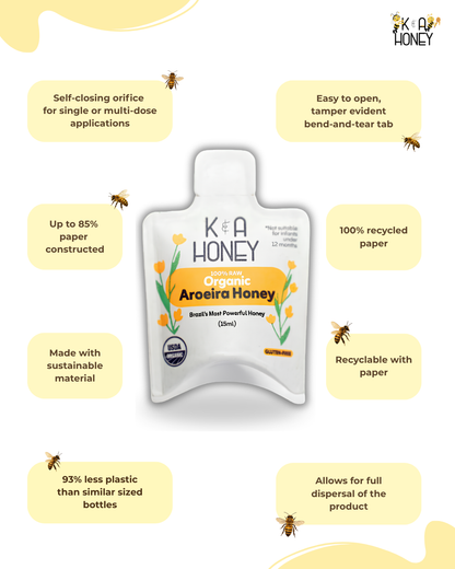 Organic Aroeira Honey Sachets (20 units) — Immune Support Family Pack
