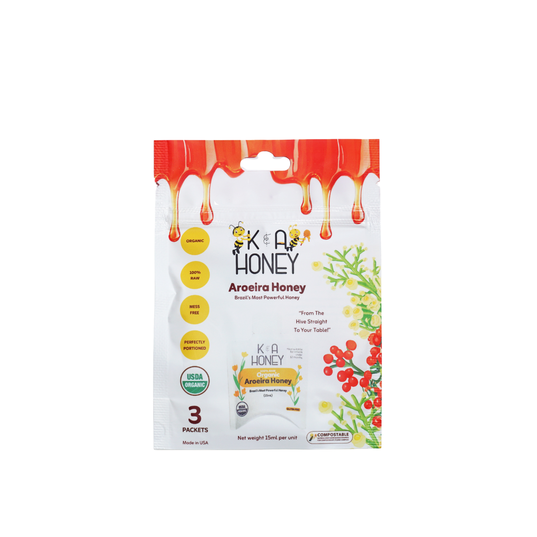 Organic Aroeira Honey Sachets (3 units) — Immune Support Travel Pack $ k&a honey